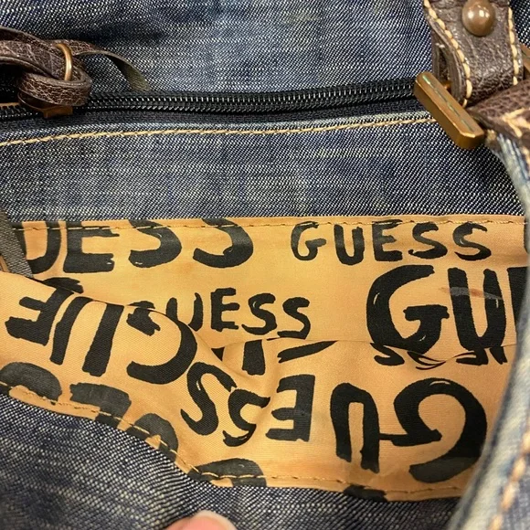 Guess Brown Leather Belt with Gold Buckle - Picture 3 of 4